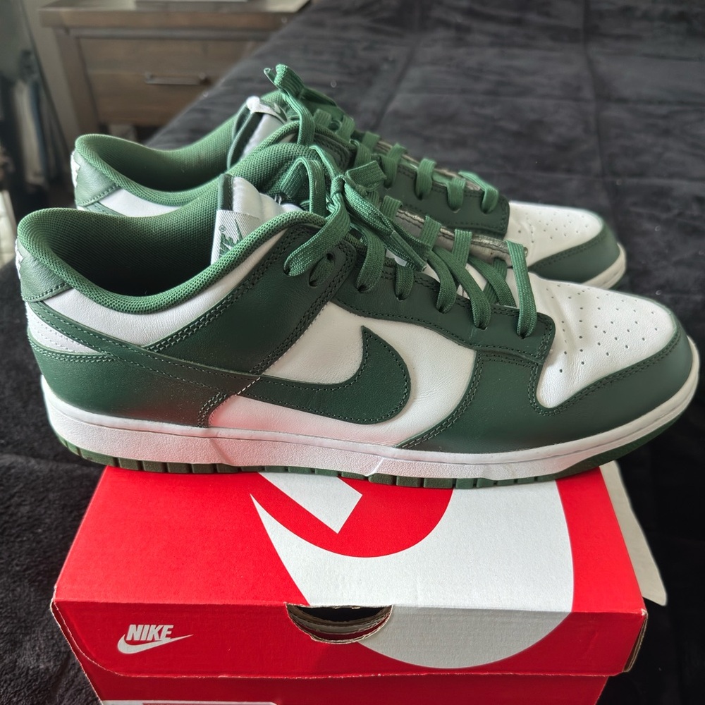 Size 13 Nike Dunk Low Team Green
